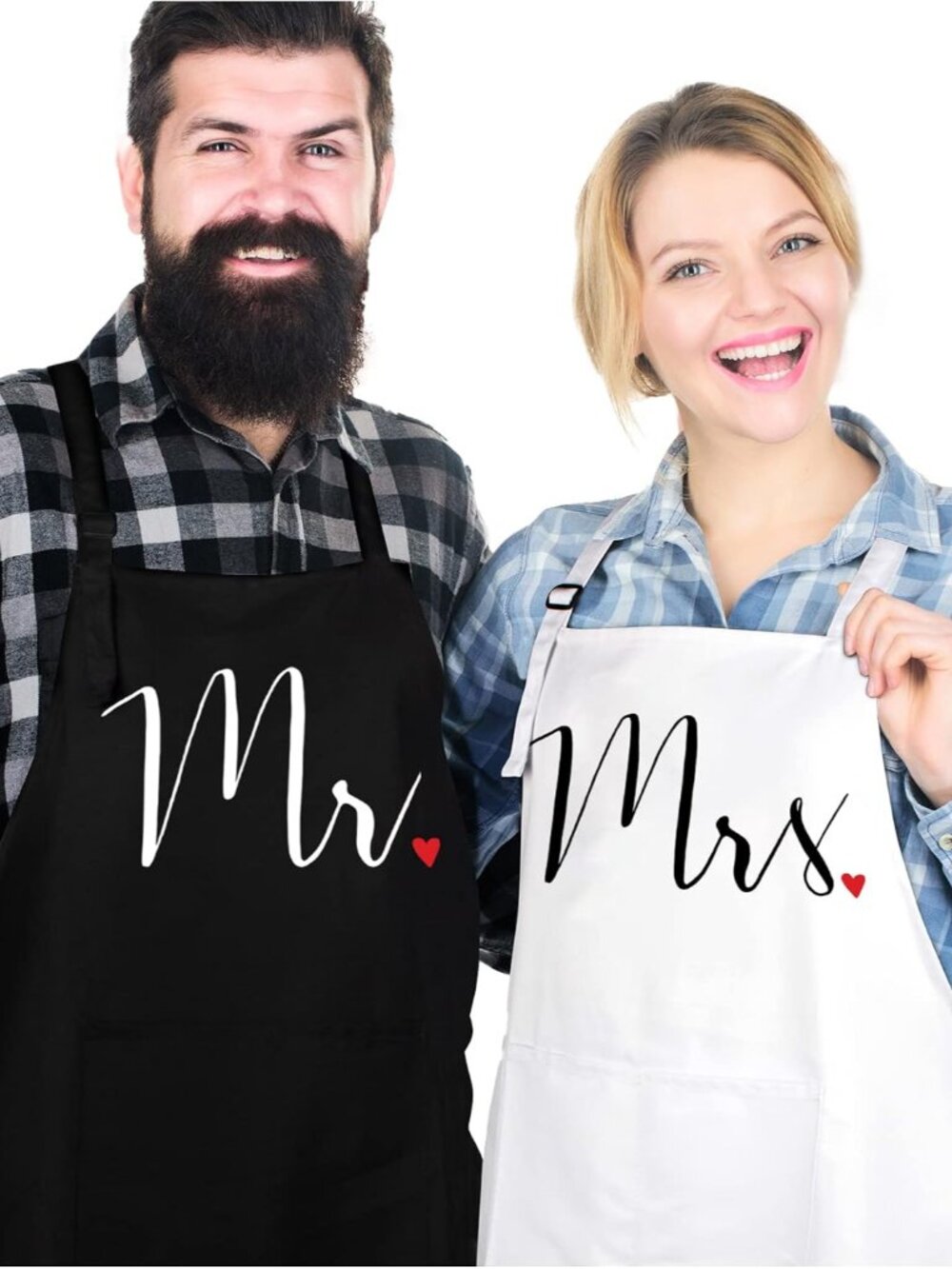 Prazoli His and Her Aprons - Mr and Mrs Couples Engagement, Cute Bridal Shower G